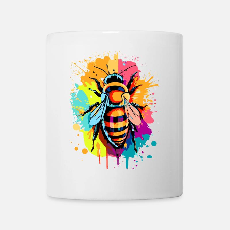 Abeille colorée - Abeilles et abeilles - Abeille - Mug blanc - blanc