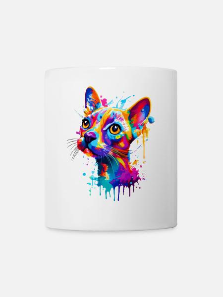 Chat Coloré - Chat Coloré - Chat Sphynx - Mug blanc - blanc