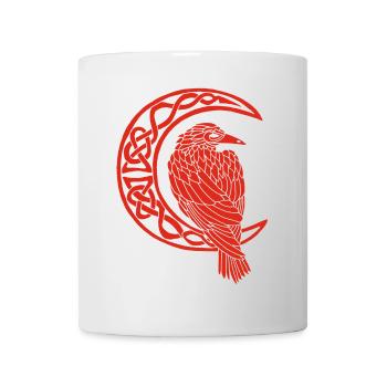 Le corbeau rouge et la lune - Mug blanc - blanc - Devant