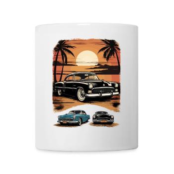 Voitures de collection 1950 - Mug blanc - blanc - Devant