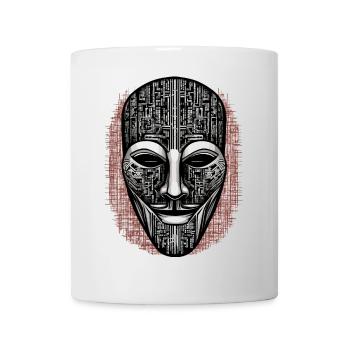 Anonymous Hacker Maske - Tasse - Weiß - Vorne