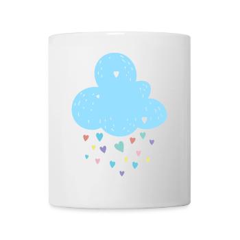Pastellfarbene Wolkenherzen Dusche - Tasse - Weiß - Vorne