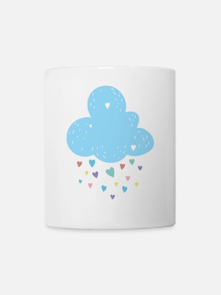 Pastel Cloud Hearts Shower - Mug - white