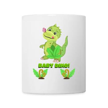 Cute Baby Dinosaur Fantasy Illustration - Mug - white - Front