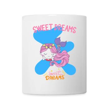 Skurrile Meerjungfrau Schlafender Träumer Design - Tasse - Weiß - Vorne