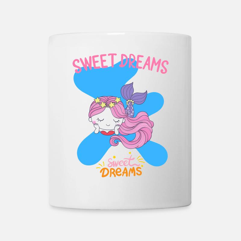 Sirène fantaisiste dormant Dreamer Design - Mug blanc - blanc