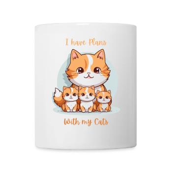 Entzückende Katze Clan Illustration - Tasse - Weiß - Vorne