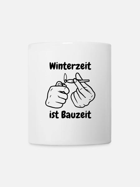 Winterzeit ist Bauzeit - Tasse - Weiß