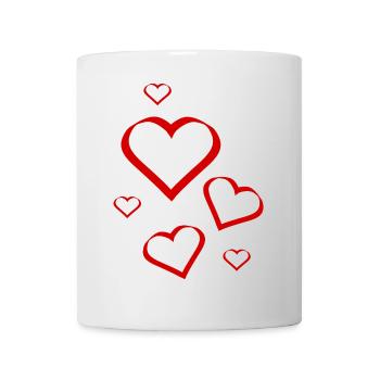 rotes Herz rot Herzen rot Herz Geschenk - Tasse - Weiß - Vorne