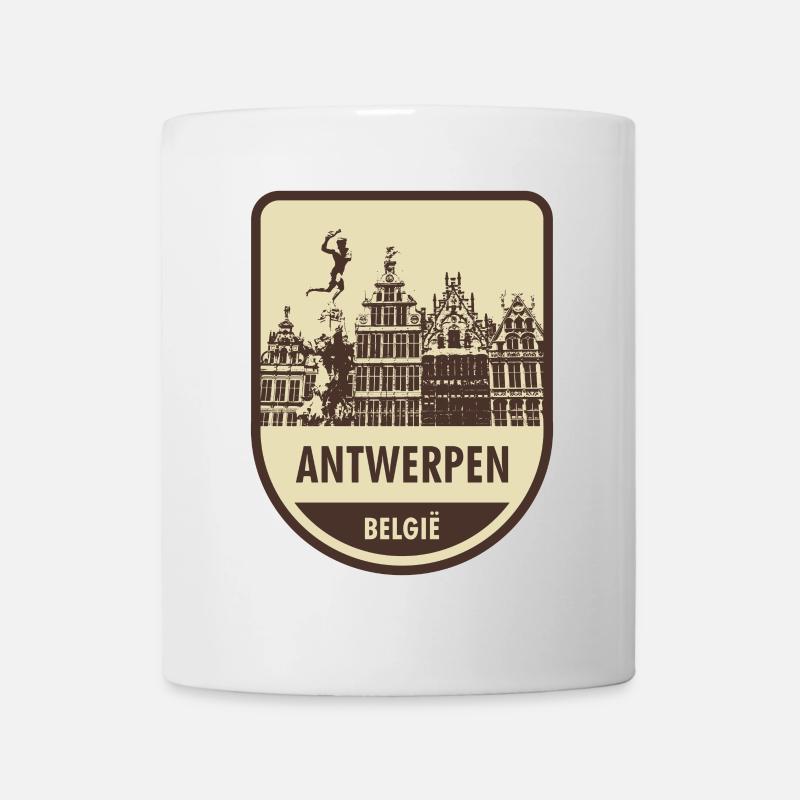 Antwerpen Stadtbild Schild - Tasse - Weiß
