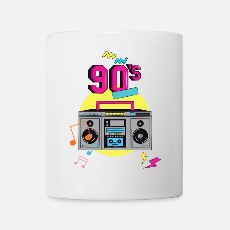 Retro 90er Jahre Ghettoblaster und Vibe Design - Tasse - Weiß