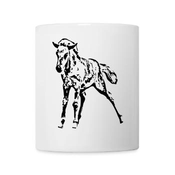 Chevaux T-shirt Cadeau Cavalier - Mug blanc - blanc - Devant