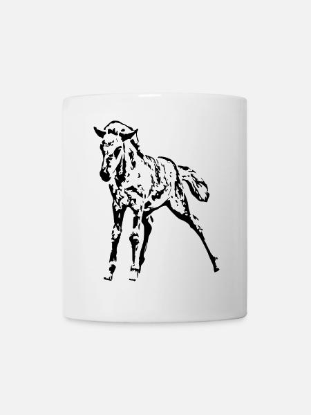 Pferde T-shirt Geschenk Reiter - Tasse - Weiß