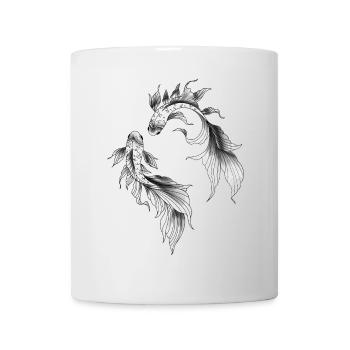Üppiger Goldfisch Yin Yang - Tasse - Weiß - Vorne