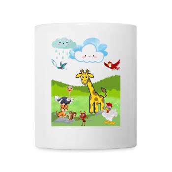 Verspielte Safari-Tierszene - Tasse - Weiß - Vorne