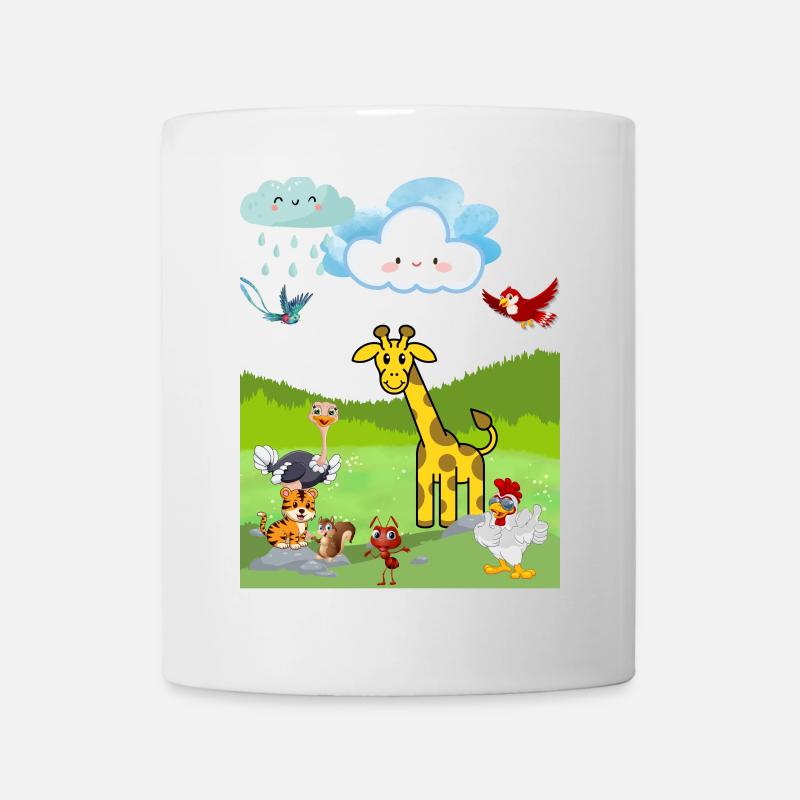 Scène d’animaux safari ludique - Mug blanc - blanc