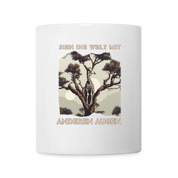 Giraffenblick im Baumdschungel - Tasse - Weiß - Vorne