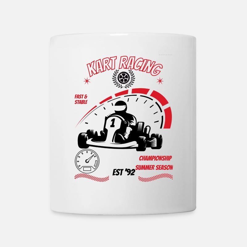 Graphique de la jauge de vitesse KArt Racing - Mug blanc - blanc