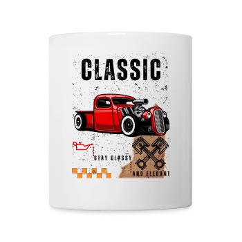 Vintage Red Hot Rod with Piston Art - Mug - white - Front