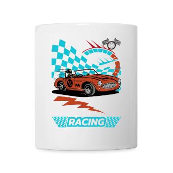 Oldtimer Rennwagen Flitzer Illustration - Tasse - Weiß - Vorne