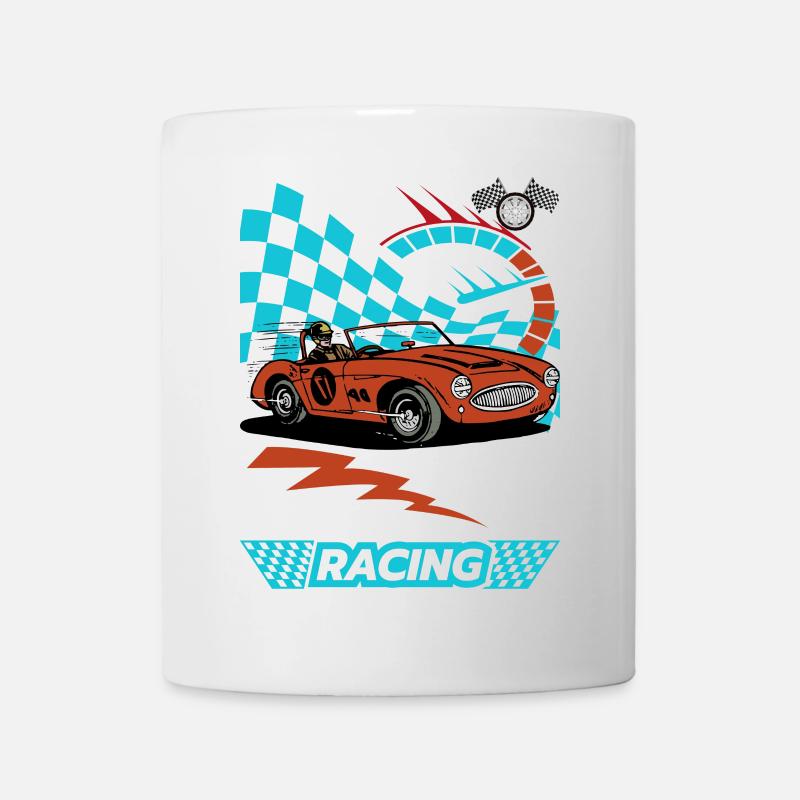Vintage Race Car Speedster Illustration - Mug - white