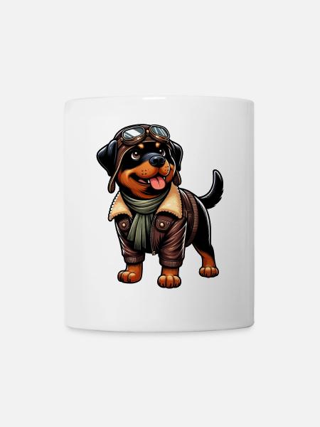 Rottweiler Pilot Design - Tasse - Weiß