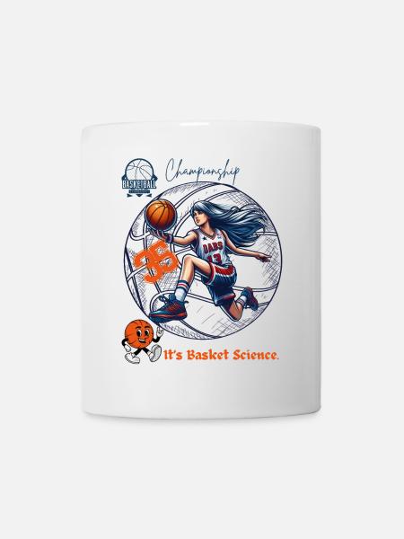 Dynamic Female Basketball Champion Illustration - Mug - white