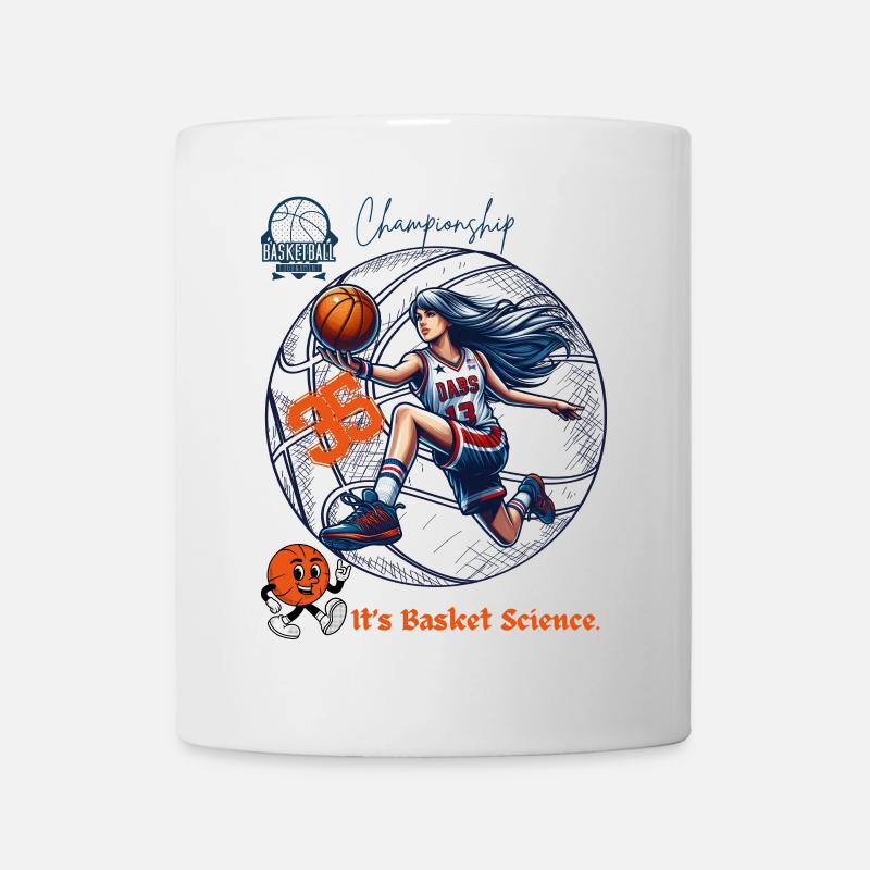 Dynamic Female Basketball Champion Illustration - Mug - white