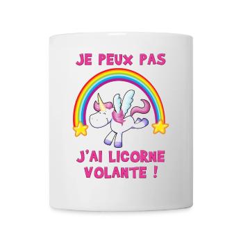 Je peux pas j'ai Licorne volante ! - Mug blanc - blanc - Devant