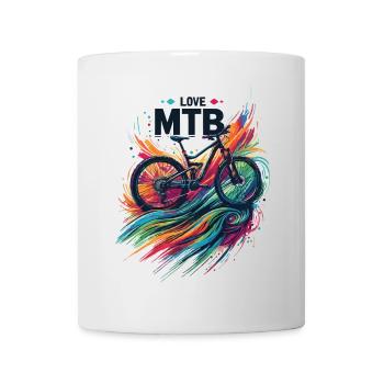 Vibrant Mountain Bike Adventure Design Love MTB - Mug - white - Front