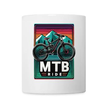 Mountain Bike MTB Ride Vintage Style - Mug - white - Front