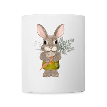 putziges Kaninchen mit Karotte und Shorts - Tasse - Weiß - Vorne