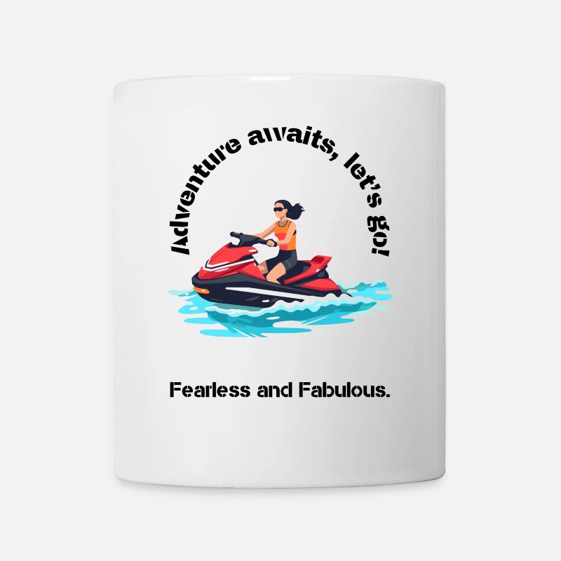 Vibrant Jet Ski Adventure Design - Mug - white