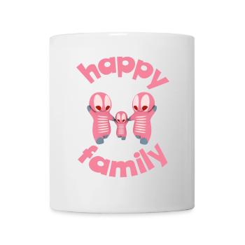 Playful family motifs with colourful figures - Mug - white - Front