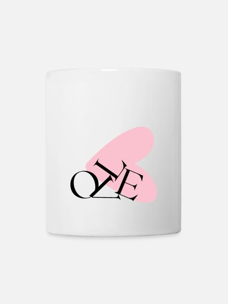 Abstrakte Herztypografie NE - Tasse - Weiß