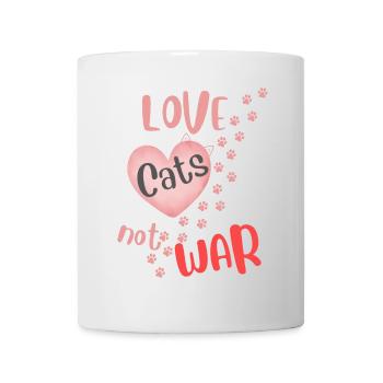 Love Cats Not War - Mug - white - Front