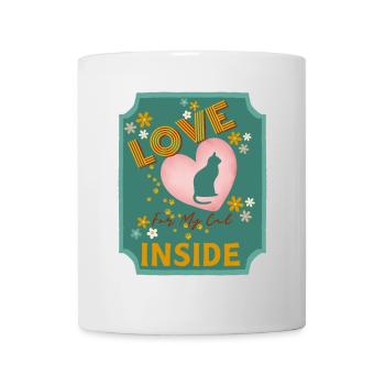 Liebe in meinem Katzenherz-Design - Tasse - Weiß - Vorne