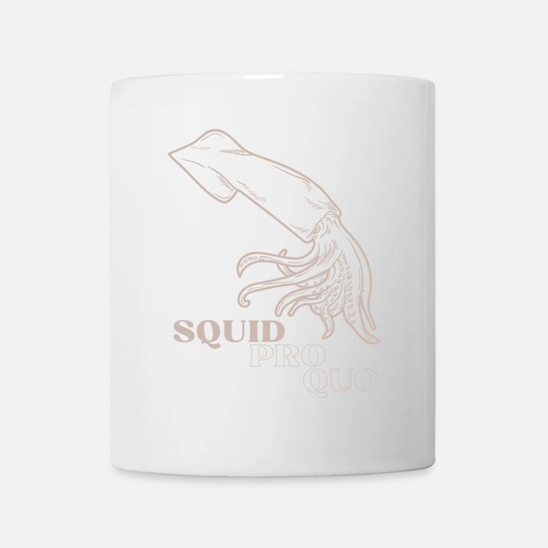 Squid Pro Quo Line Art Grid - Mug - white