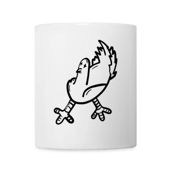 Expressive cartoon chicken print - Mug - white - Front
