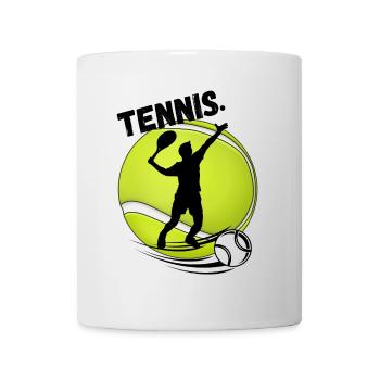 Tennis Player Silhouette on Tennis Ball - Mug - white - Front