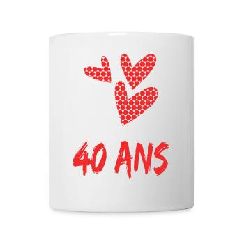 40. 40 ANS. 40e ANNIVERSAIRE. ANNIVERSAIRE 40 ANS. - Mug blanc - blanc - Devant