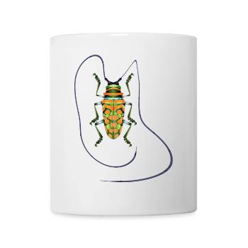Sternotomis pulchra, species, insect, orange, green - Mug - white - Front