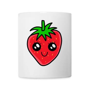 Fraise, Baie, Fruits, Jardin, Kavaii, Fraises, Fruits - Mug blanc - blanc - Devant