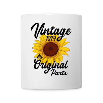 Millésime 1974 Tournesol Anniversaire Vintage 74 - Mug blanc - blanc - Devant