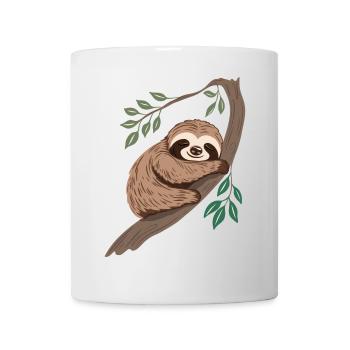 Faultier Schlafen Chillen - Tasse - Weiß - Vorne