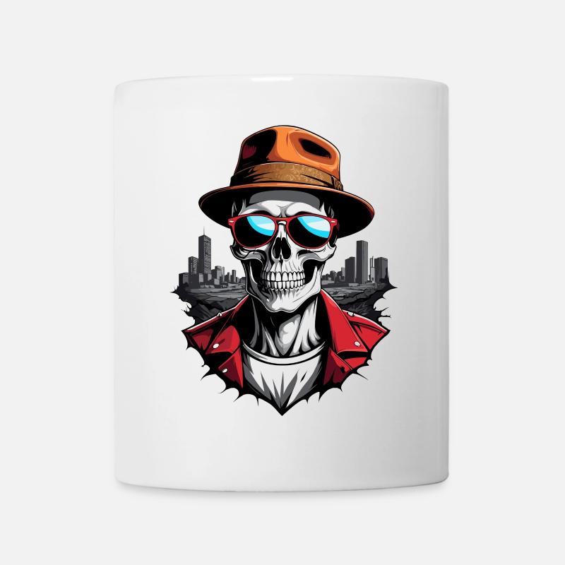 Coole Totenkopf - Tasse - Weiß