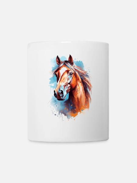 Conception du cheval Aqaurell - Mug blanc - blanc