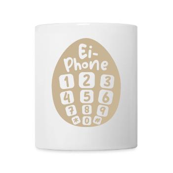 oeuf téléphone drôle dictons Pâques symbole bande dessinée icône - Mug blanc - blanc - Devant