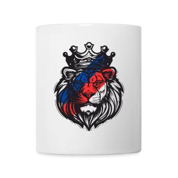 Lyon lion crowned in the colours of OL - Mug - white - Front