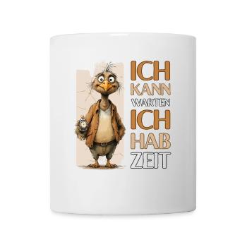 Geduldiger Geier: Zeit ist auf meiner Seite - Tasse - Weiß - Vorne